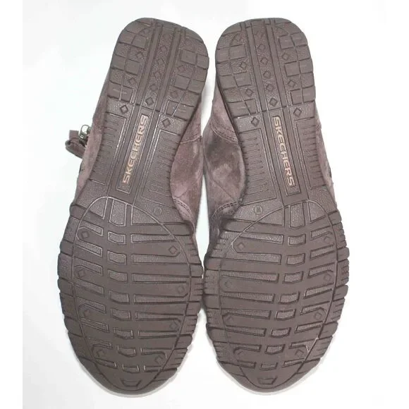 Skechers Bikers Zappiest Chocolate Brown Side Zip Ankle Boot Womens Sz 11 - Picture 7 of 7